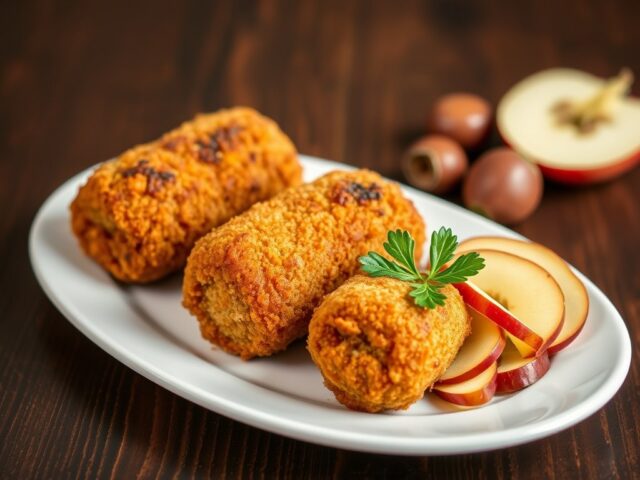 Kroketjes van fazant, kastanjes en appel