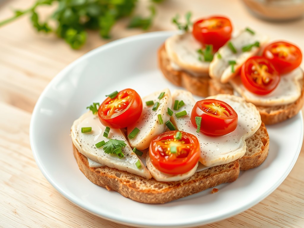 Kruidensneetje met kipfilet, AI-gegenereerde illustratie
