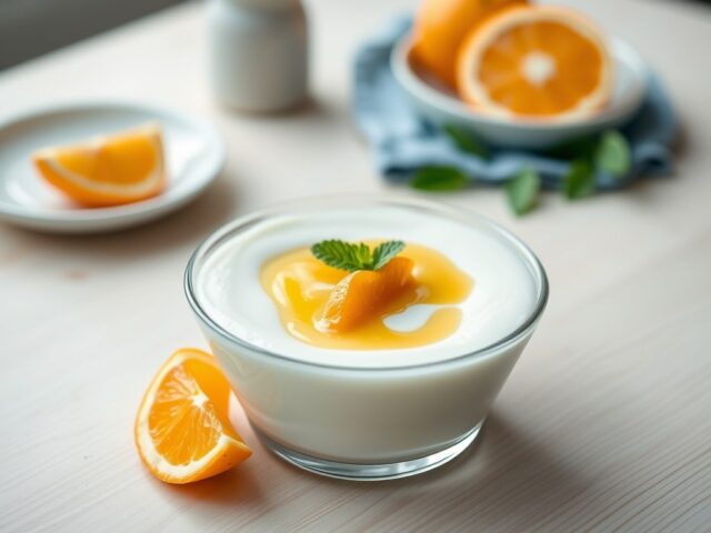 Kwark- yoghurtbavarois met sinaasappel