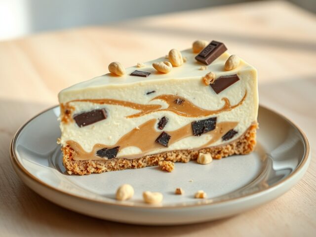 Kwarktaart met chocola en pindakaas