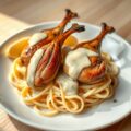 Kwartelborstjes met appeltjes en calvadossaus