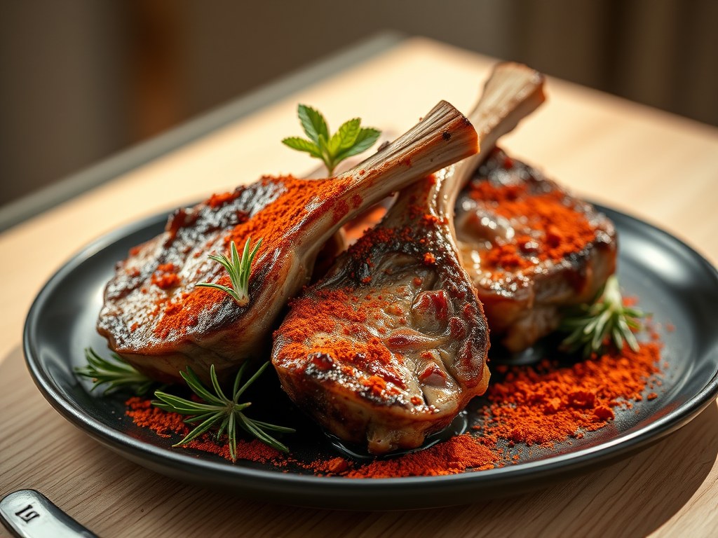 Lams Carbonaadjes met Rozemarijn en Gerookte Paprika, AI-gegenereerde illustratie
