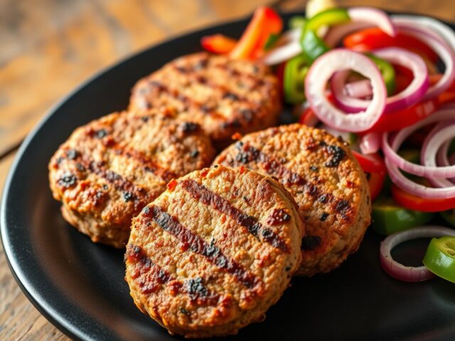 Lams Kebab voor Tandelozen + Paprika-Uien-Sla
