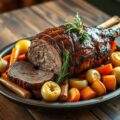 Lamsgebraad met groentjes in de oven