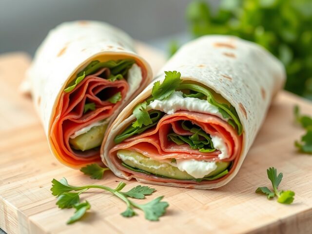 Lamshamwrap met waterkers