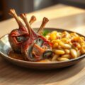 Lamskarbonaadjes Farci met Gratin van Flageolets