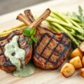 Lamskoteletjes met Asperges in Muntsaus