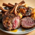 Lamskoteletten met gebakken knoflook