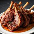 Lamskroon in een rood jasje
