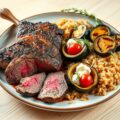 Lamsteak met rozemarijn en sandwichcourgette