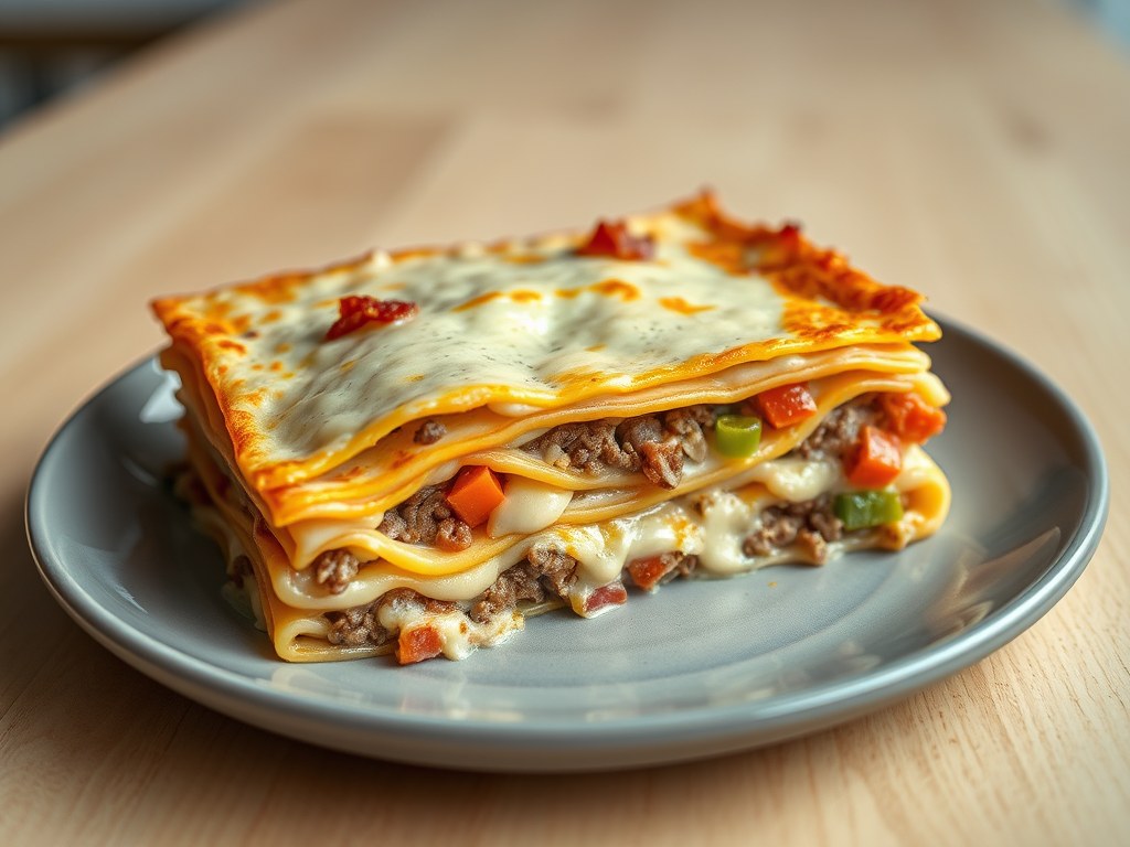 Lasagne a la pap, AI-gegenereerde illustratie