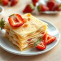 Lasagne met aardbeien