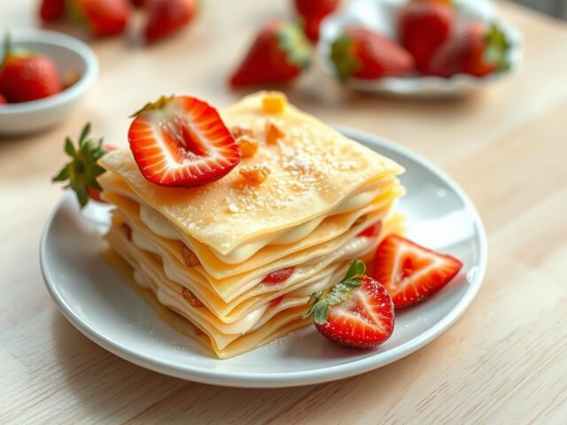 Lasagne met aardbeien