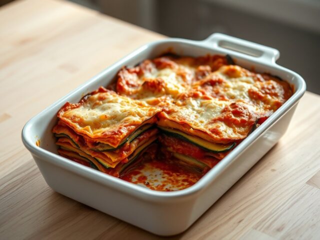 Lasagne met aubergine en courgette