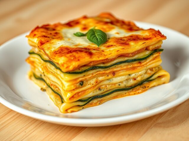 Lasagne met courgettesaus