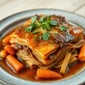 Lasagne van boerderij lamsnek