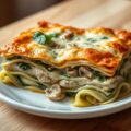 Lasagne verde met spinazie en kipfilet