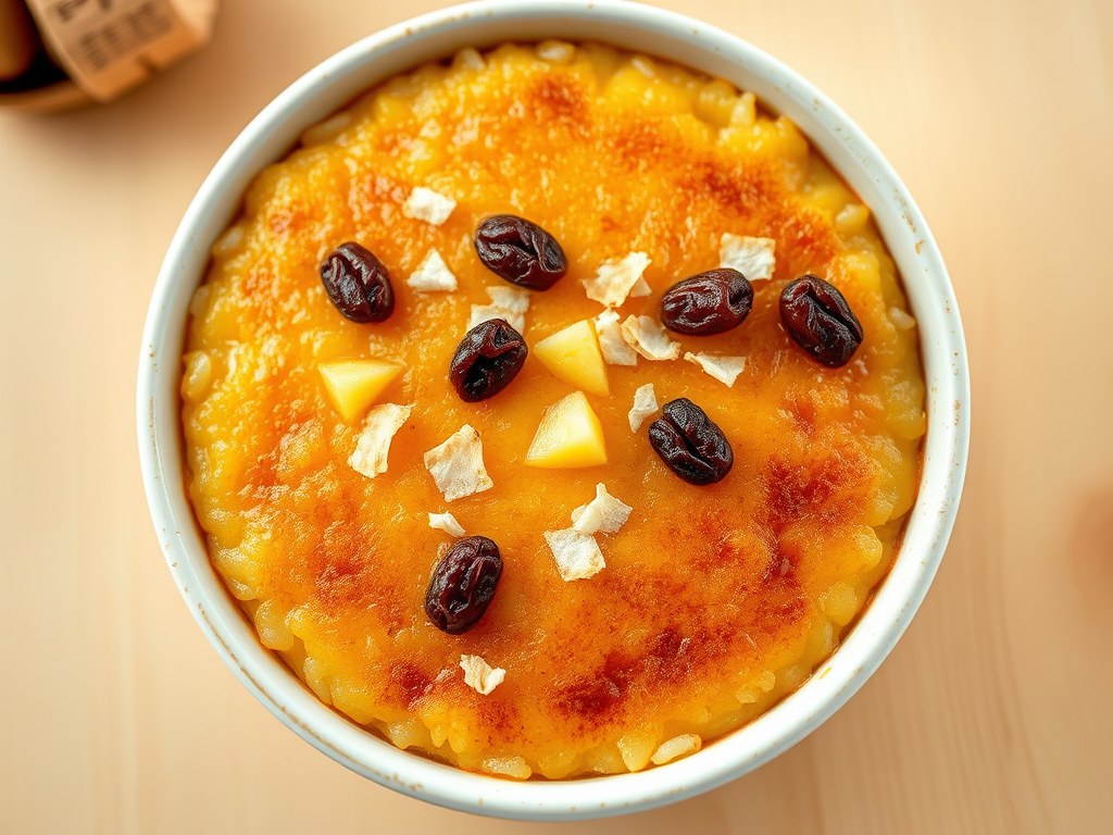 Lassie dessert rijst uit de oven, AI-gegenereerde illustratie