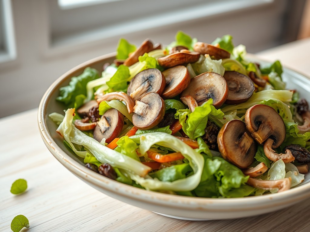 Lauwe salade met eekhoorntjesbrood, AI-gegenereerde illustratie