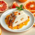 Le nougat glacé aux fruits confits, sauce à l’oran