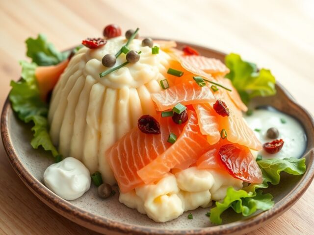 Lentestammpot met rode zalm