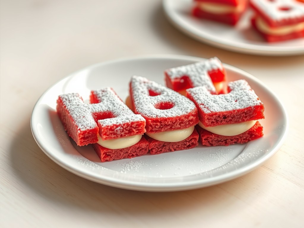 Lettercakejes met gembercrème, AI-gegenereerde illustratie