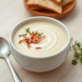 Lichte creme van brie met julienne van parmaham
