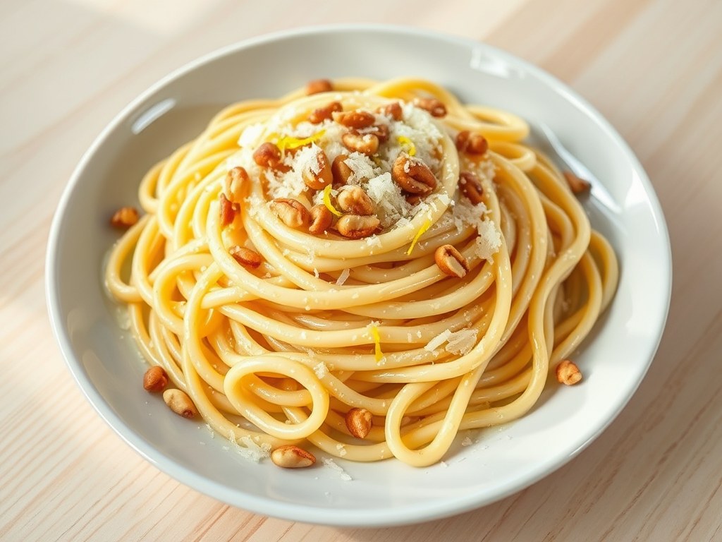 Linguine al Limoncino (Limoncello), AI-gegenereerde illustratie