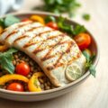 Linzensalade met gegrilde citroenkip