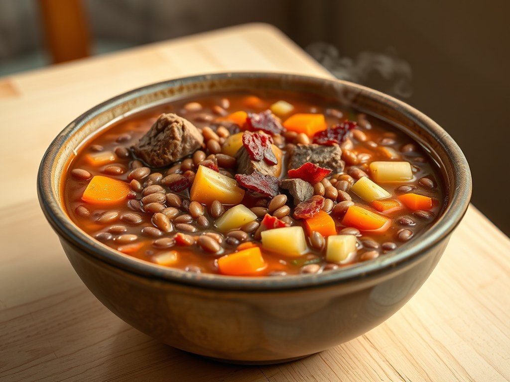 Linzensoep, AI-gegenereerde illustratie