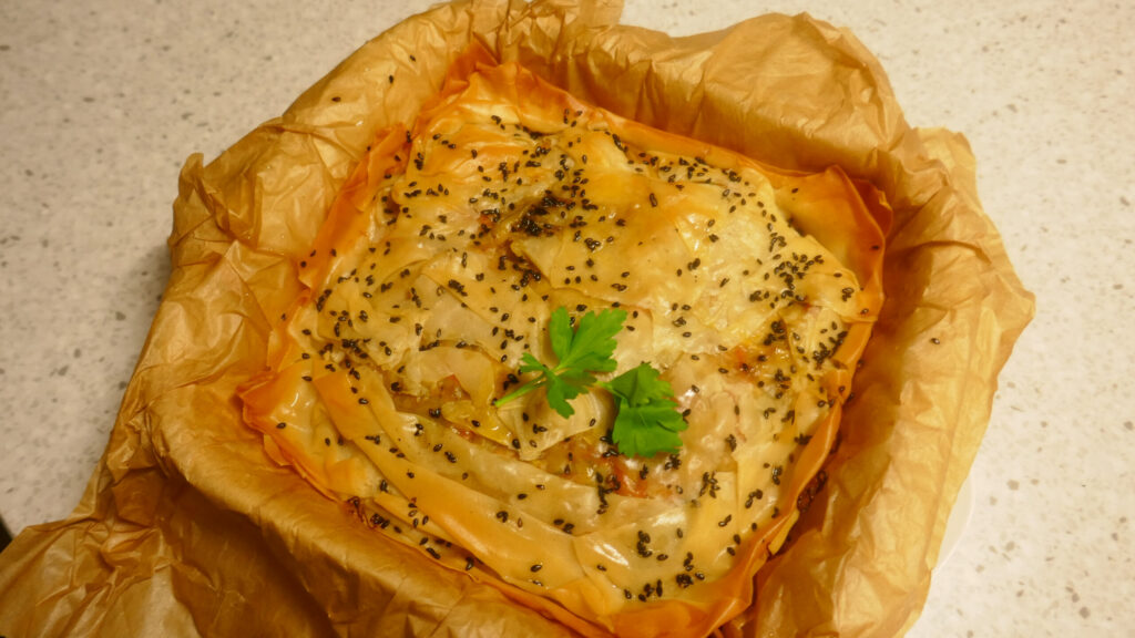 Loempia Taart met kip en veel groente