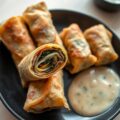 Loempia van lamszwezerik en wakame met lichte