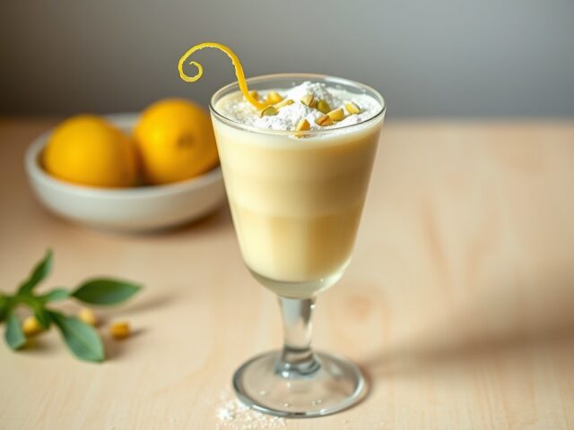 Luchtig dessert van limoncello-mousse