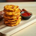 Maïskoekjes met gegrilde knakworstjes