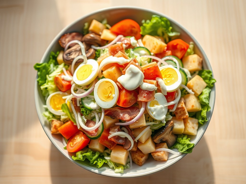 Maaltijd salade, AI-gegenereerde illustratie