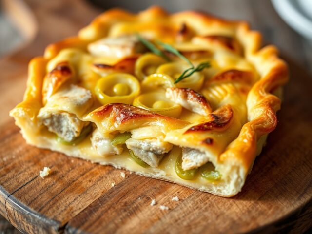 Makreeltaart met prei