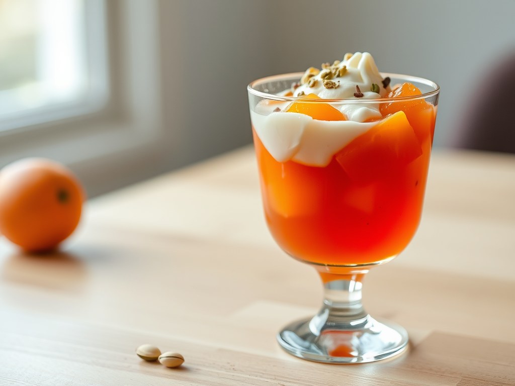 Mandarijnjelly met Aperol, AI-gegenereerde illustratie