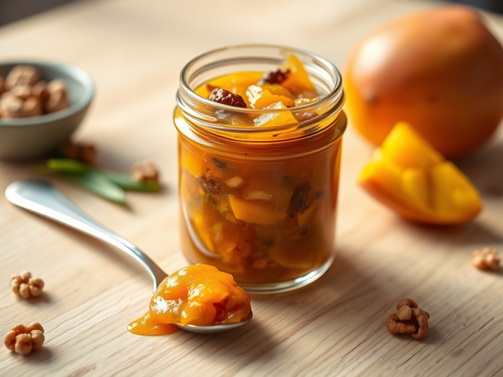 Mangochutney, AI-gegenereerde illustratie