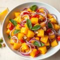 Mangosalade met munt en walnoot