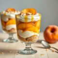 Mascarpone-perzik compositie