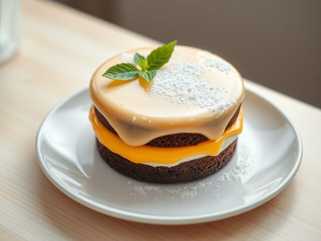 Mascarpone- sinaasappelbasilicum taart