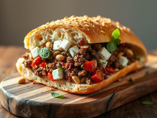 Mediterraan gevuld brood