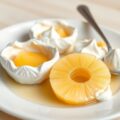 Meringues met gepocheerde ananas