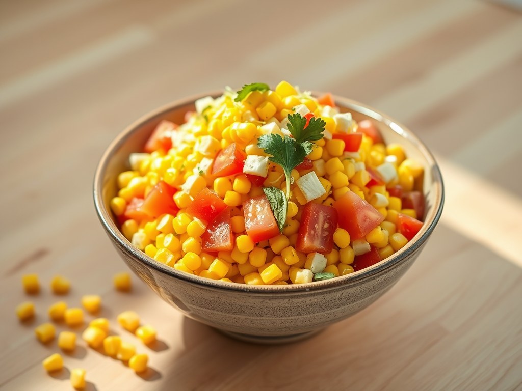 Mexicaanse maissalade, AI-gegenereerde illustratie