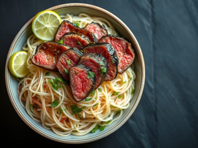 Mihoen Salade met Steak