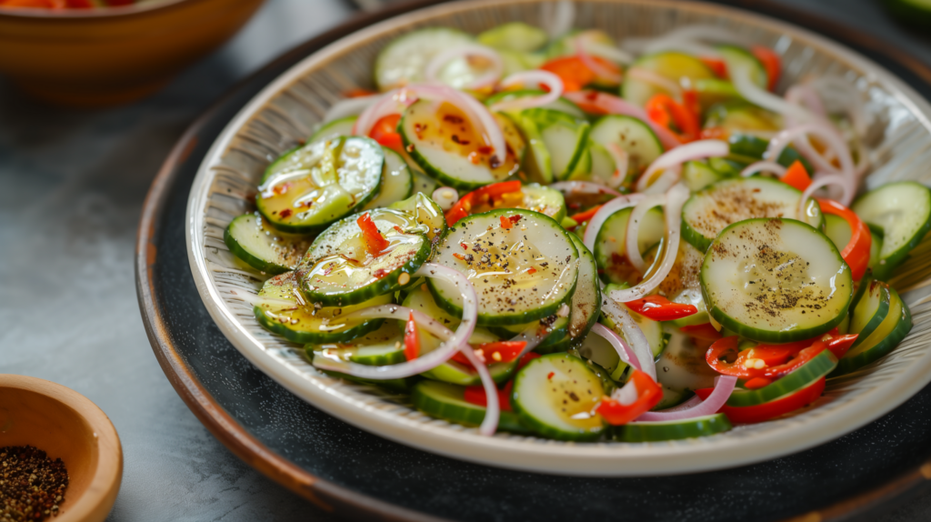 Mijn licht pittige Oosterse komkommersalade