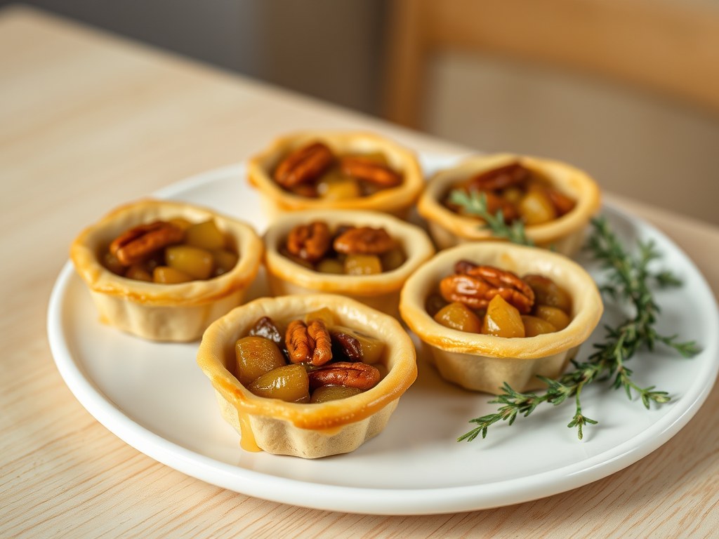 Mini appeltaartjes bij een High Tea, AI-gegenereerde illustratie