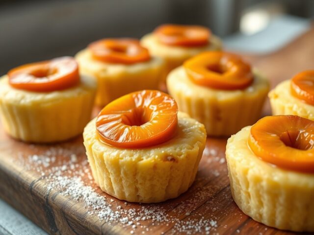 Minicakes met yoghurt en abrikozen