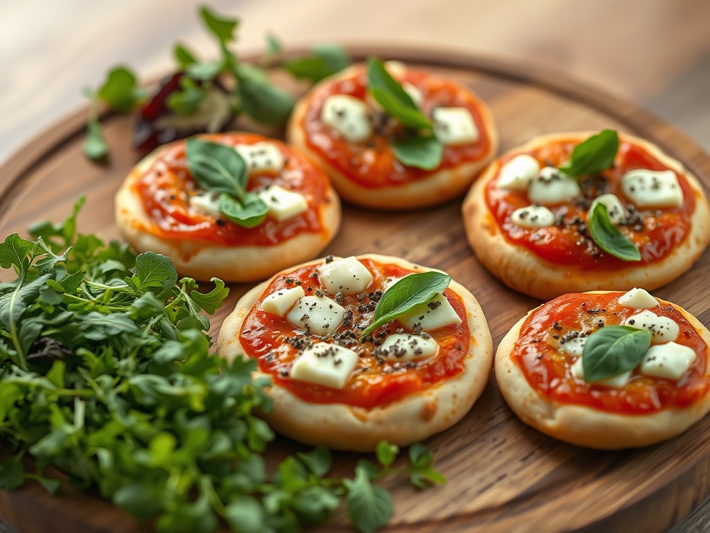 Minipizza, AI-gegenereerde illustratie
