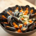 Mosselen met gorgonzolasaus